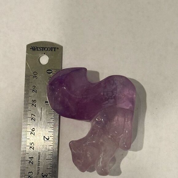 Cute Hand Carved Natural Amethyst Squirrel - Picture 6 of 7